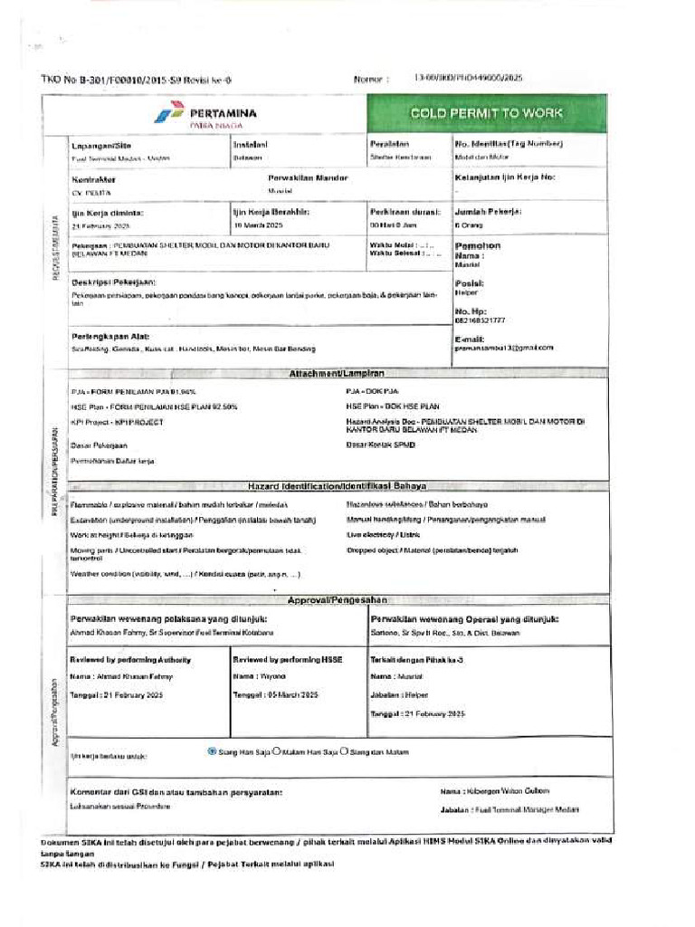 Cold Permit To Work - Compressed | PDF