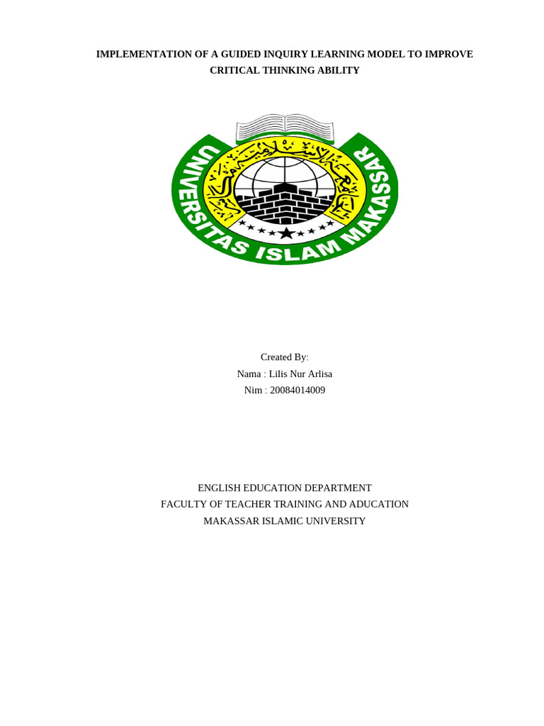 Guided Inquiry Model for Critical Thinking | PDF | Critical Thinking ...