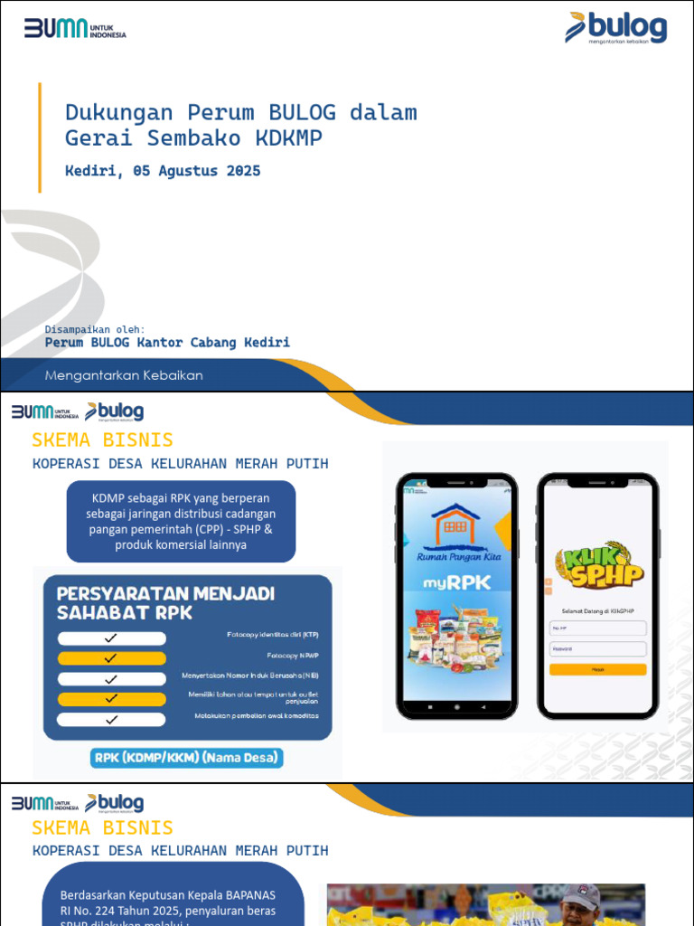 Dukungan BULOG untuk Koperasi Sembako | PDF