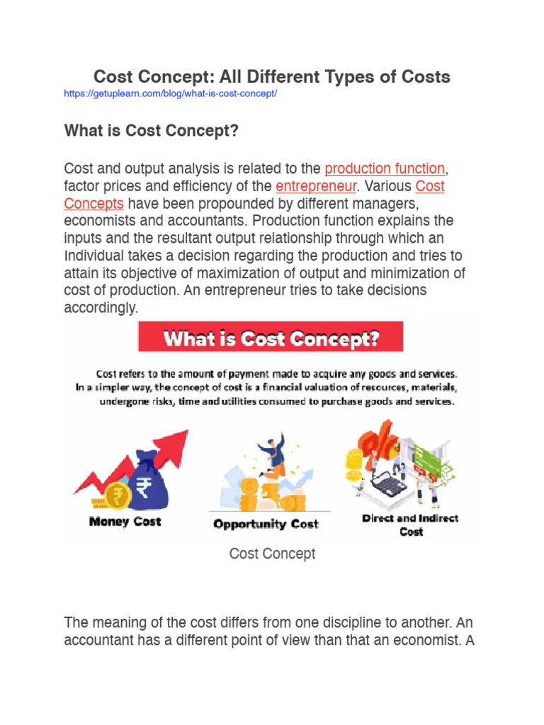 Understanding Different Cost Concepts | PDF | Opportunity Cost | Cost
