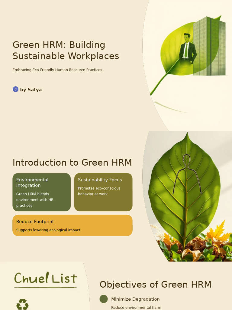 Green HRM Building Sustainable Workplaces | PDF