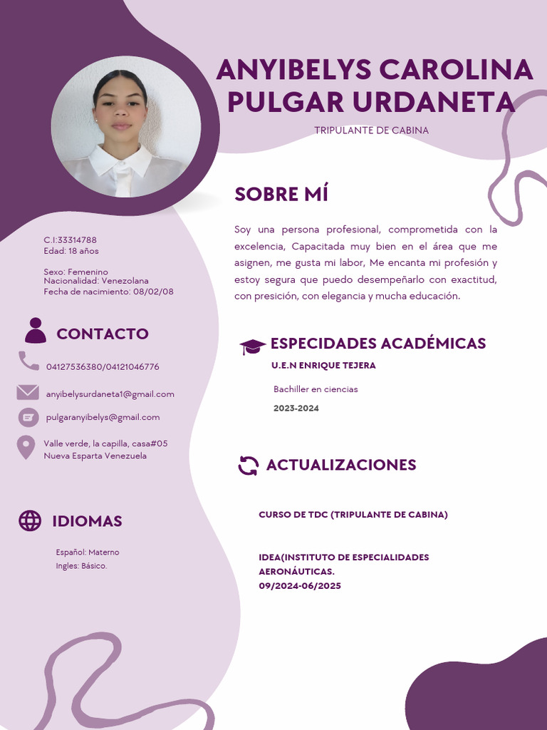 Curriculum Profesional Creativo Morado 20250728 084214 0000 | PDF