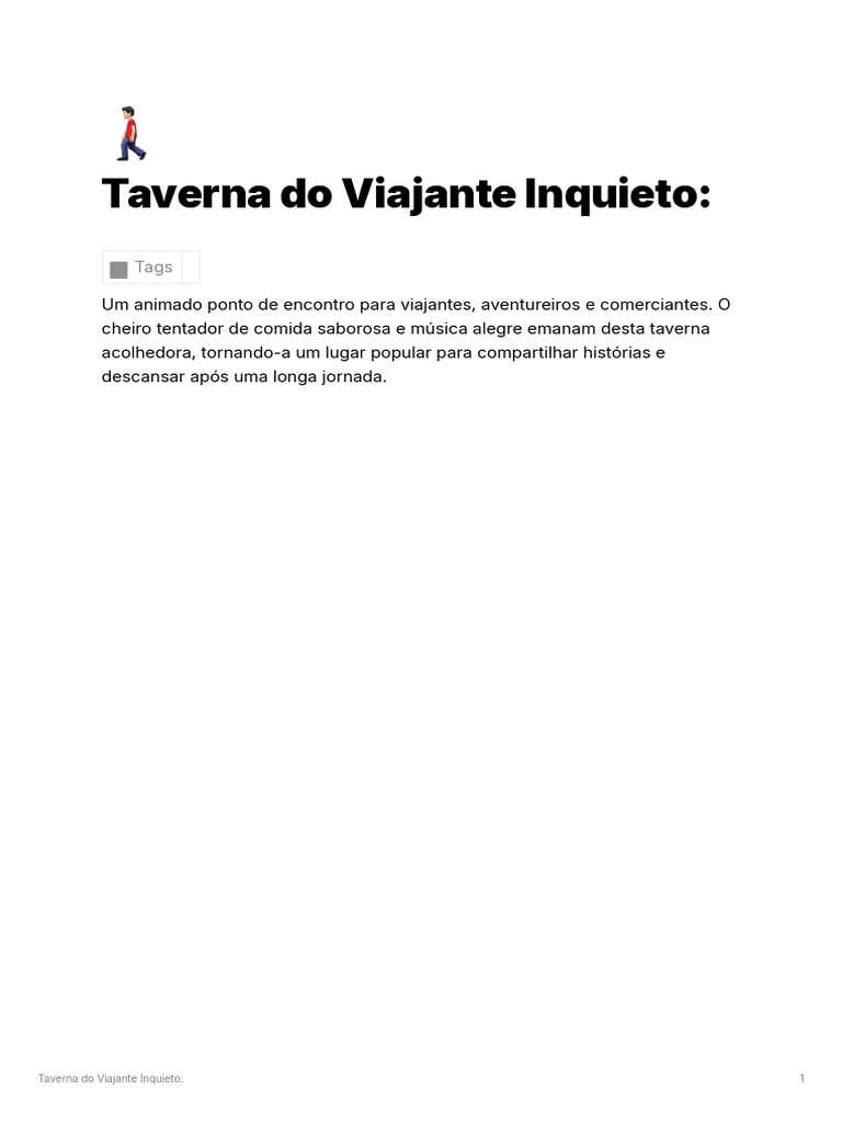 Bc6553d5 4363 46f0 8e8d 5004ccbaa08c Taverna Do Viajante Inquieto | PDF