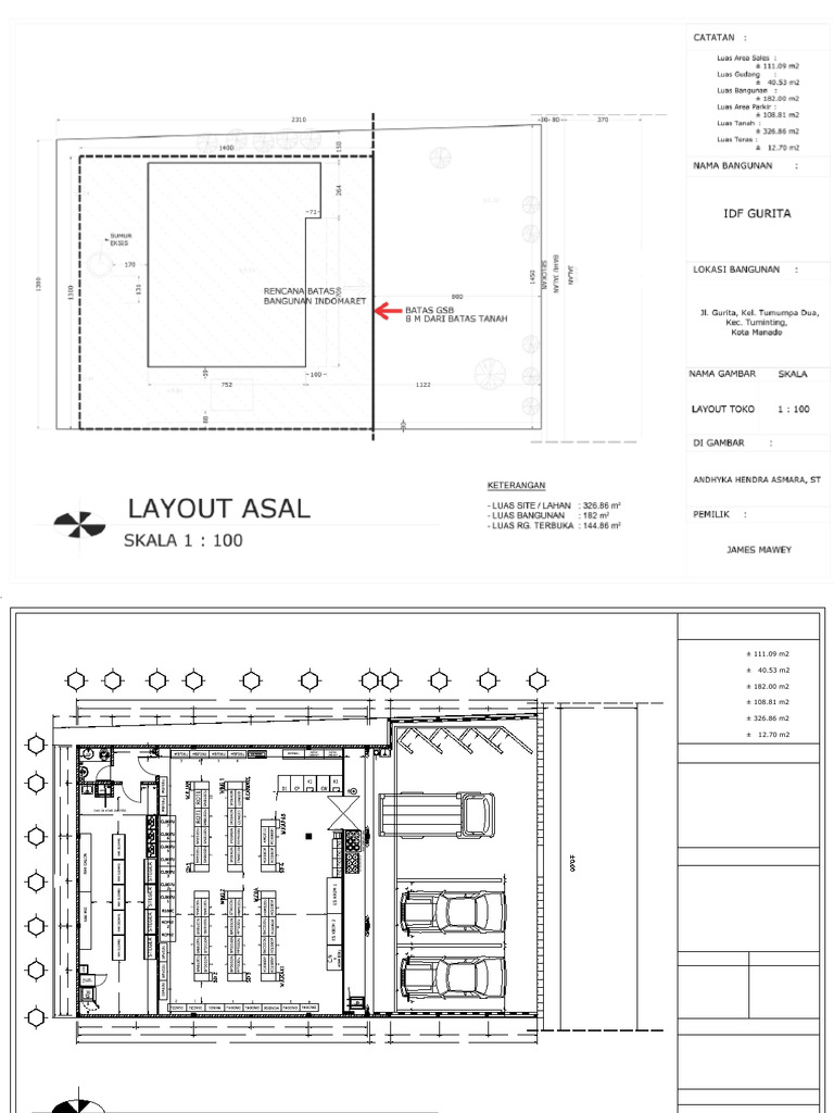 Layout Toko dan Area Bangunan Manado | PDF