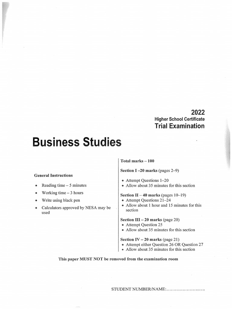 2022 Trial Paper Independent | PDF