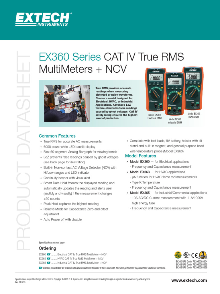 10 _ Digital Multimeter _ Extech-EX365 | PDF | Electronics | Electricity