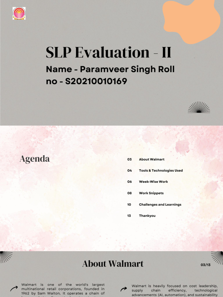 SLP Evaluation II: Tools & Work Log | PDF