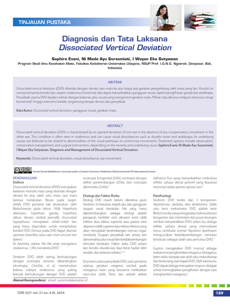Diagnosis Dan Tata Laksana Dissociated Vertical Deviation | PDF