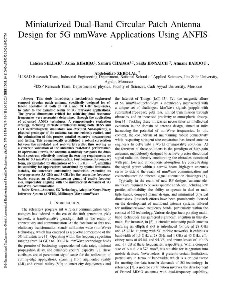 Dual-Band Patch Antenna for 5G mmWave | PDF | Antenna (Radio ...