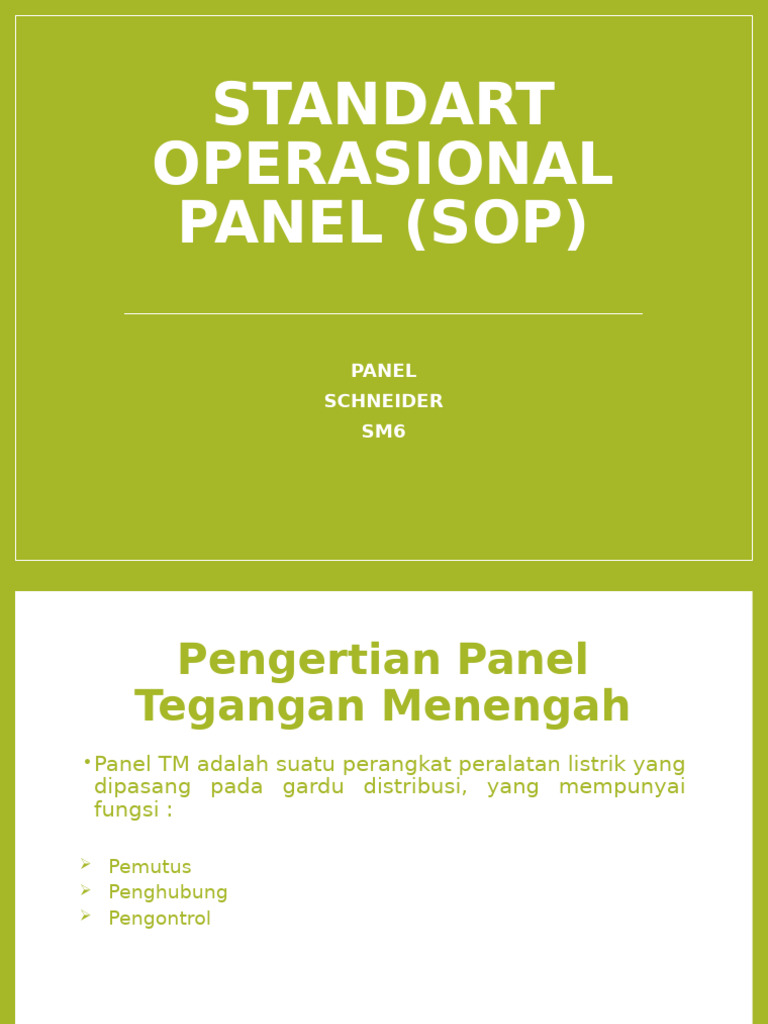SOP Panel Schneider SM6 dan Proteksi | PDF