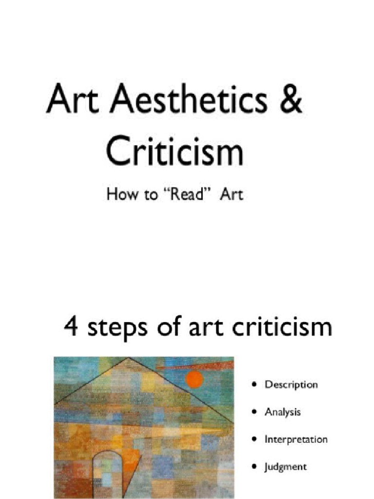 Art Aesthetics and Criticism | PDF