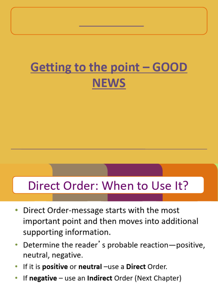 Lecture 6 Getting To The Point - Good News | PDF | Communication ...