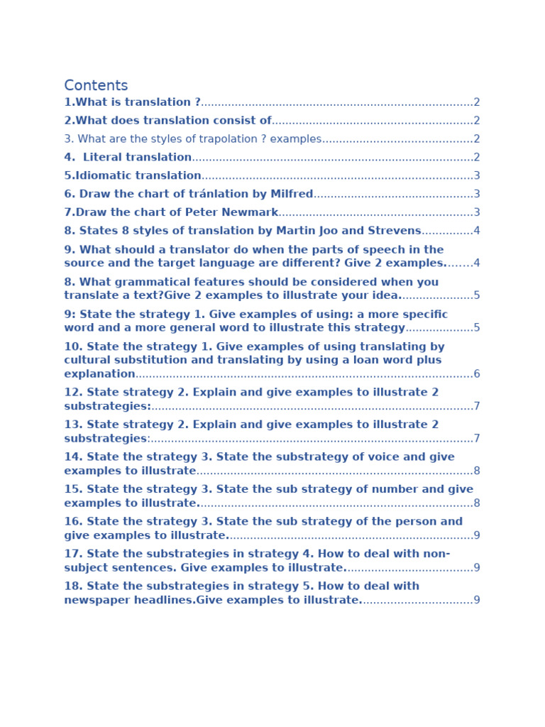 Translation Techniques and Examples | PDF | Grammatical Number | Pronoun