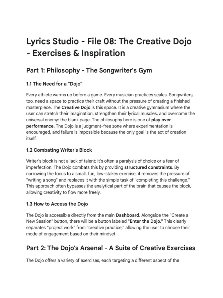 File 08 - The Creative Dojo - Exercises & Inspiration | PDF | Poetry ...