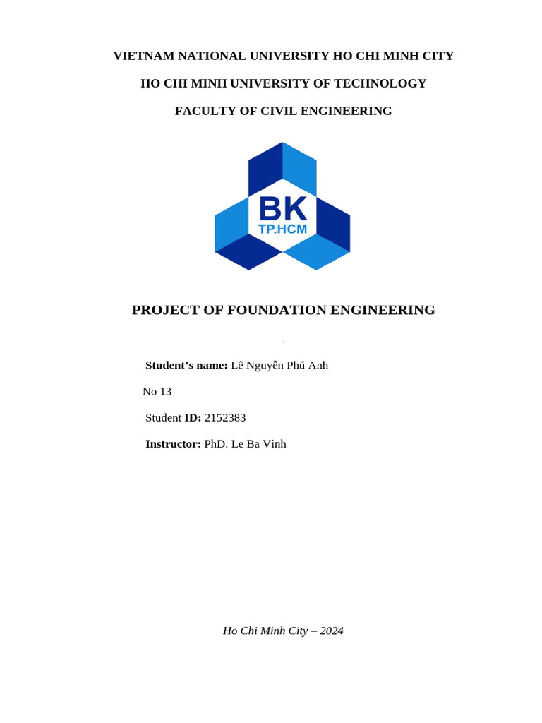 Foundation Engineering Project Overview | PDF | Errors And Residuals ...
