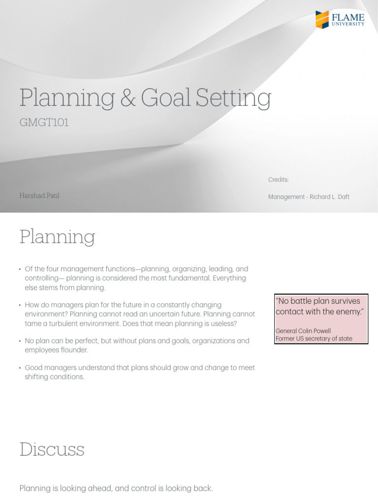 Effective Planning and Goal Setting Guide | PDF