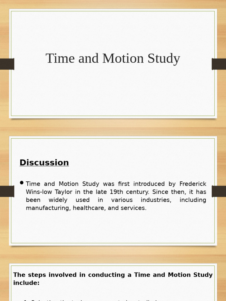 Taylor's Time and Motion Study Overview | PDF