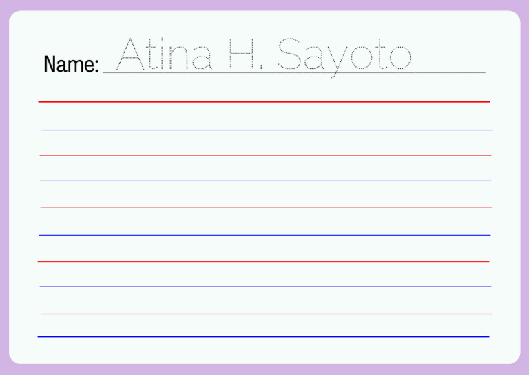 Lilac Simple Slanting Line Tracing Worksheet | PDF