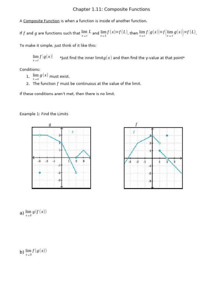 Limits of Composite Functions Explained | PDF