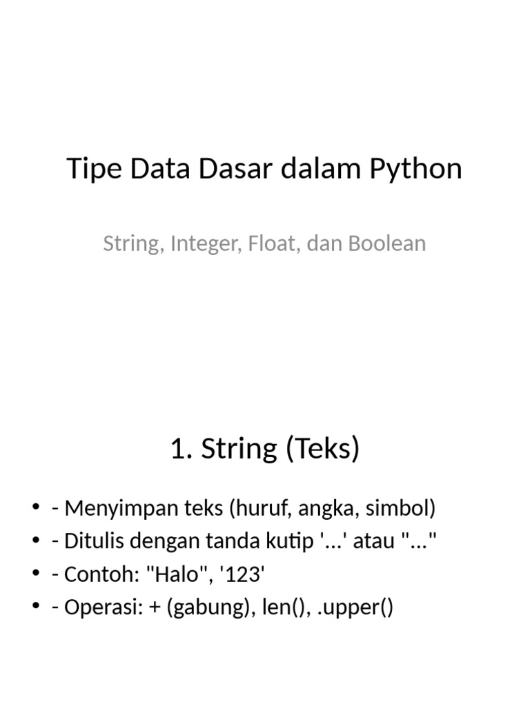 Tipe Data Dasar Python | PDF