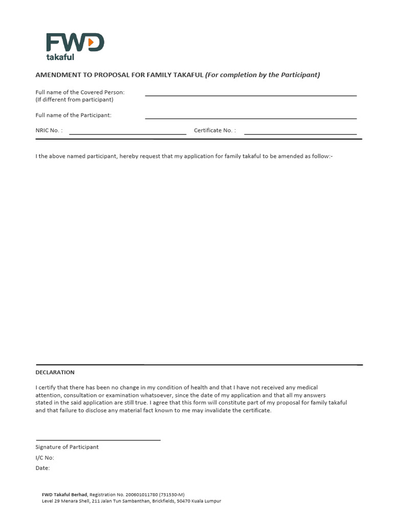 Amendment Form - Revised | PDF