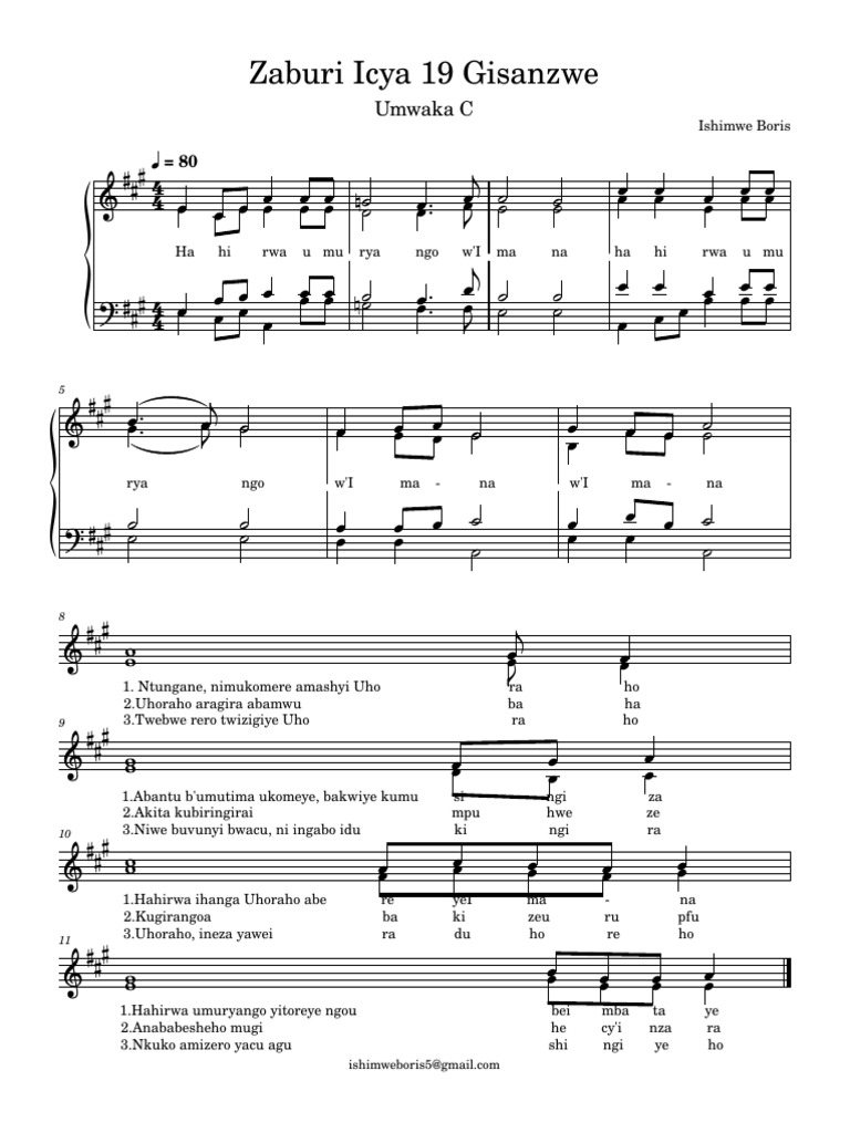Zaburi Icya 19 Gisanzwe C Pdf