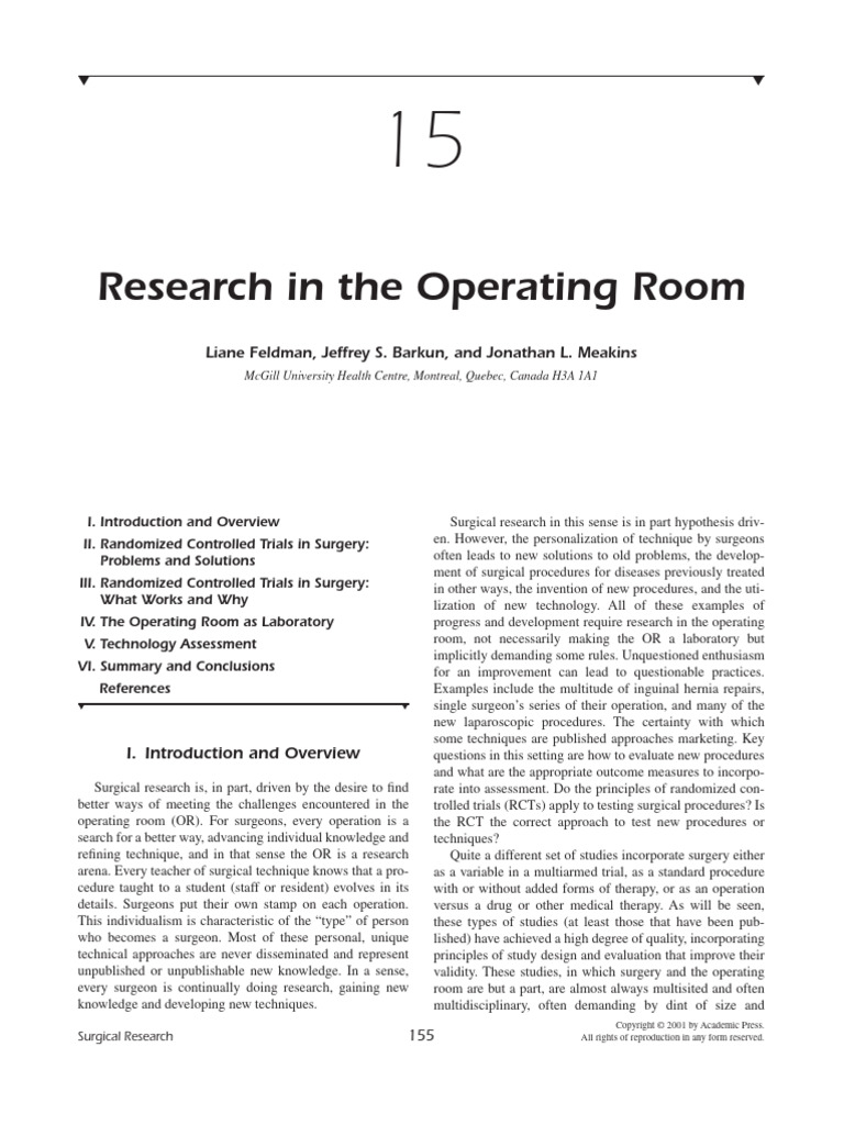 Surgical Research and RCTs in the OR | PDF | Randomized Controlled ...