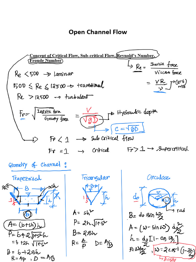 Open Channel Flow Analysis and Calculations | PDF | Physical Phenomena ...