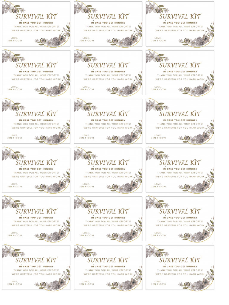 Survival Kit Sticker | PDF