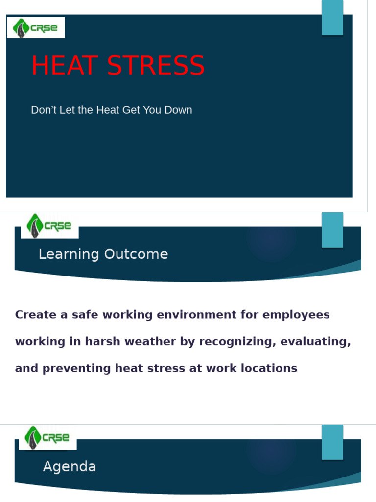 1.) Heat Stress Crse | PDF | Hyperthermia | Human Diseases And Disorders