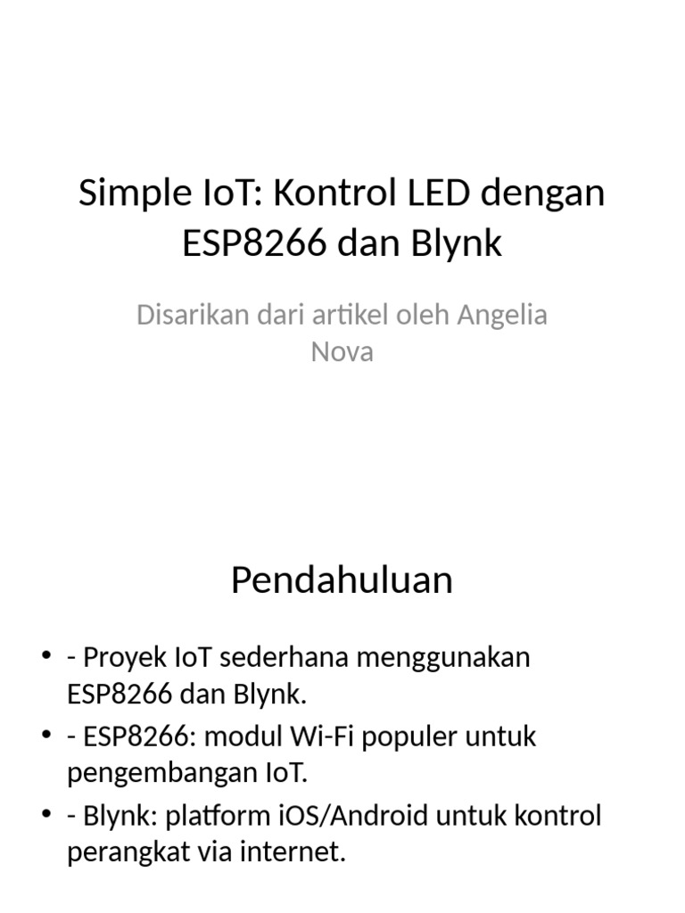 Kontrol LED ESP8266 dengan Blynk | PDF