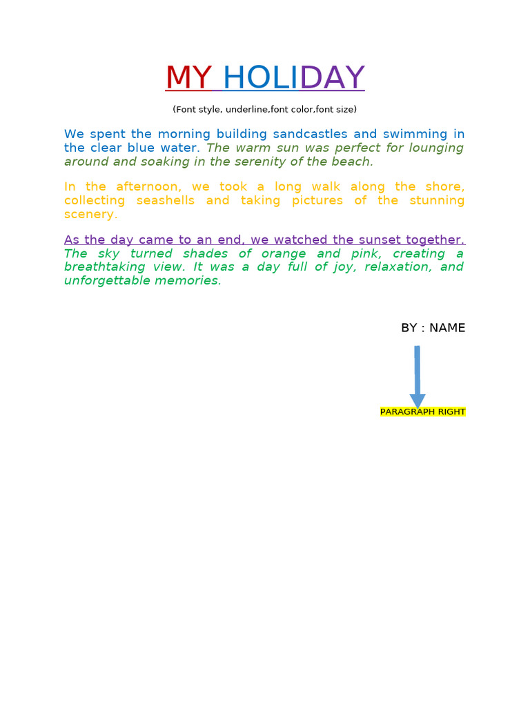 My Holiday | PDF