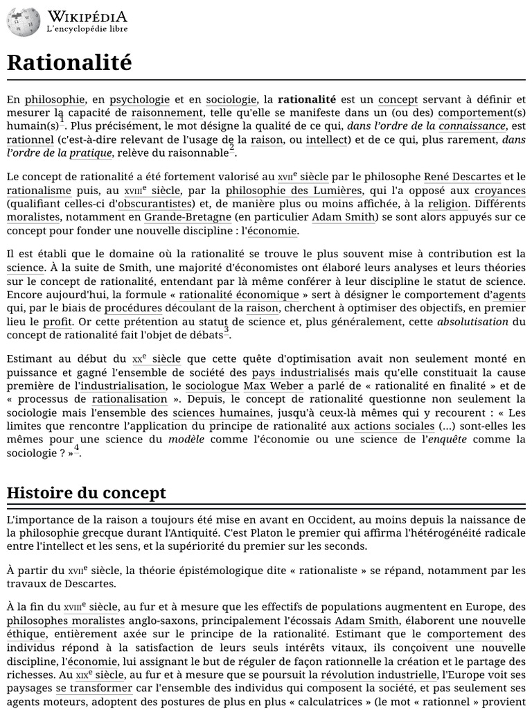 Comprendre la rationalité en sciences humaines | PDF | Rationalité ...