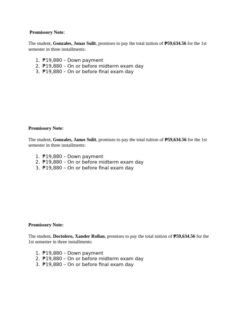Promissory Note | PDF