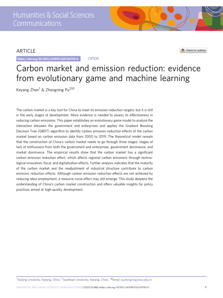 Carbon Market Impact on Emission Reduction | PDF | Market (Economics ...