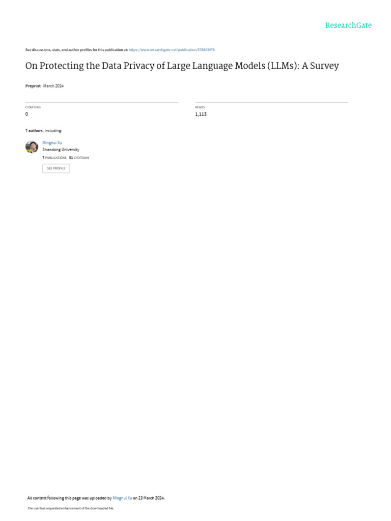 On Protectingthe Data Privacyof Large Language Models LLMs ASurvey ...