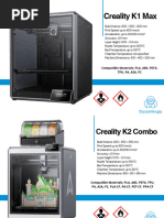 K2 Plus 3D Printer Specifications | PDF | 3 D Printing