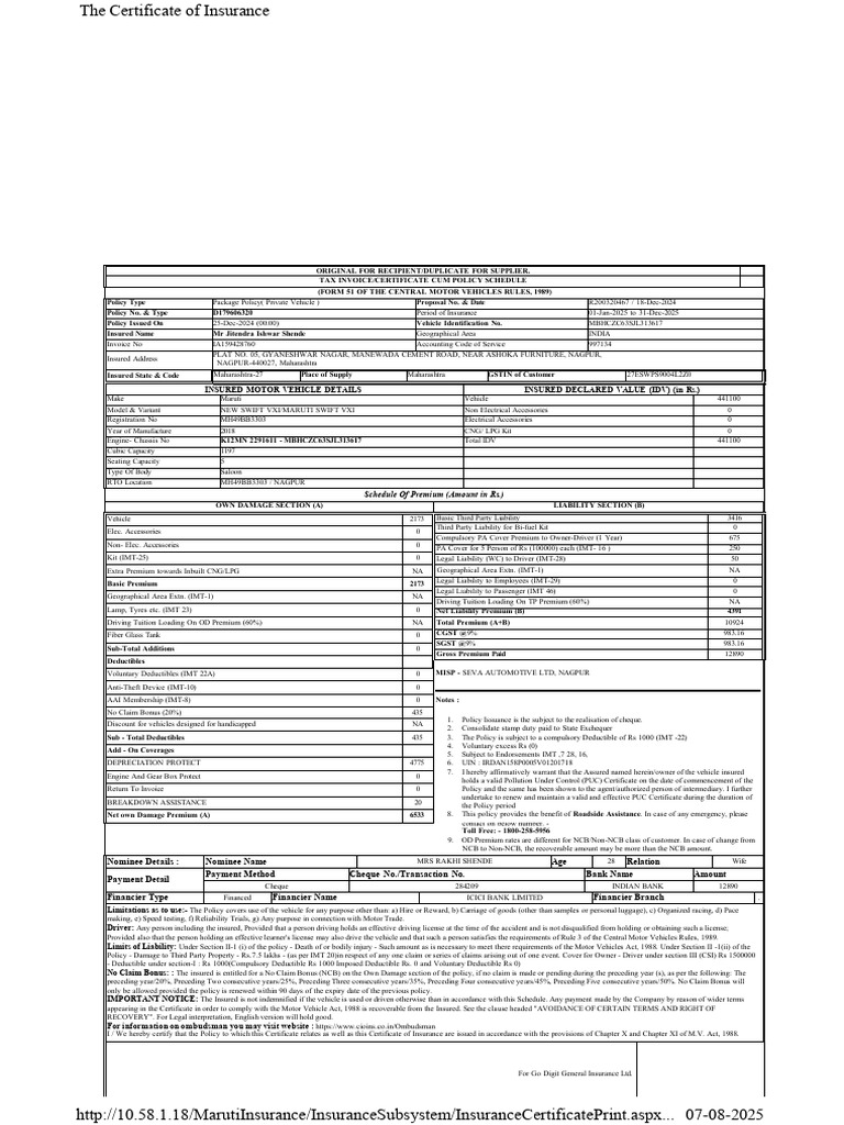 DOC-20250807-WA0002. | PDF | Insurance | Deductible