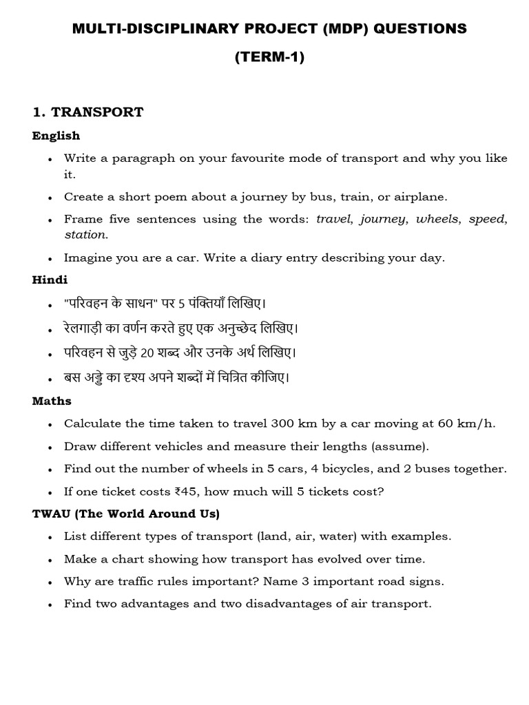 MDP Questions for Diverse Subjects | PDF | Foods | Area