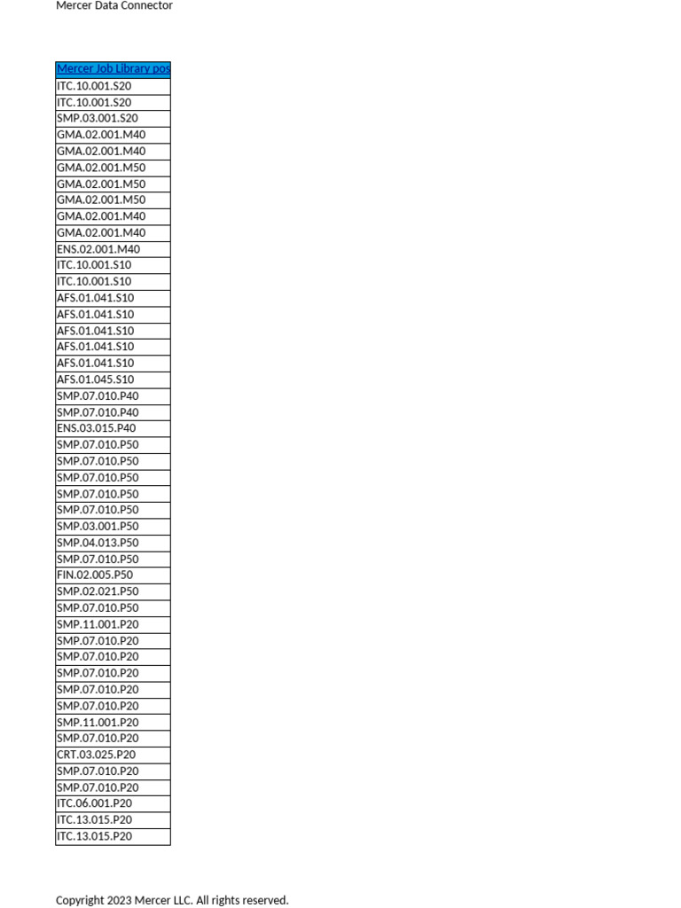 Mercer Data Connector Overview | PDF