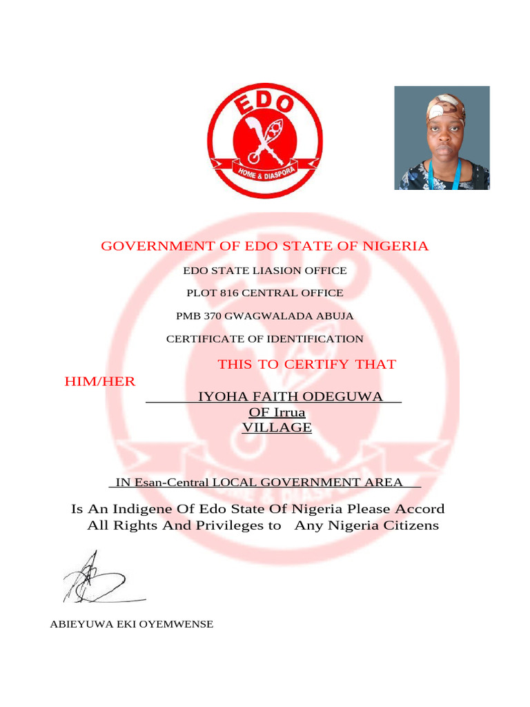 813992357 Edo State of Origin | PDF