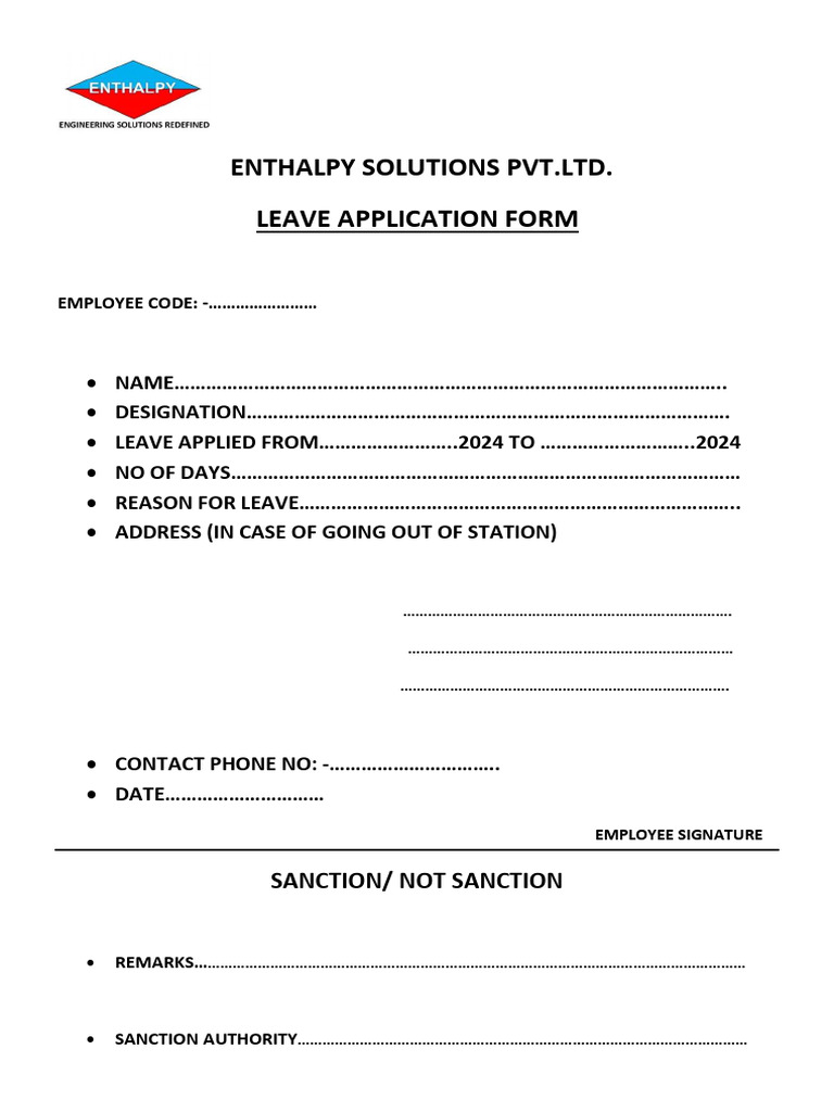 Leave Form (1) | PDF