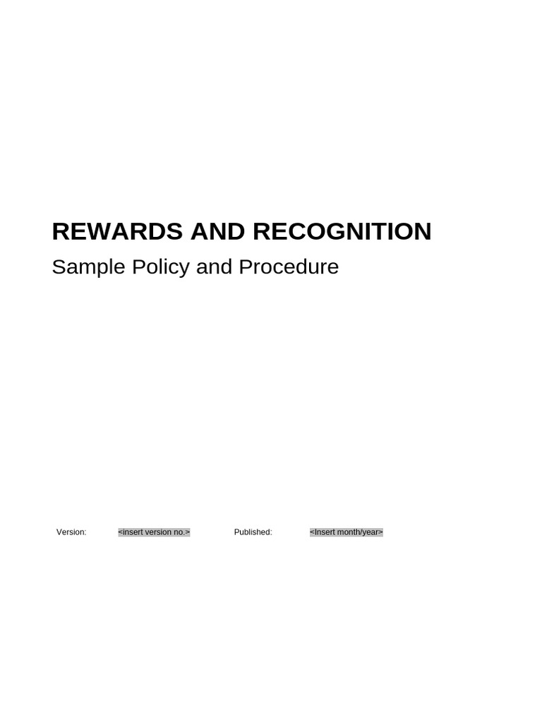 Rewards and Recognition Policy Overview | PDF | Policy | Leadership