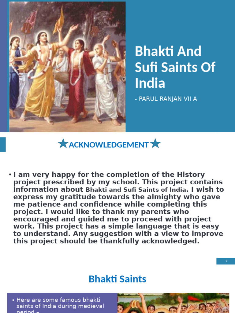 Bhakti and Sufi Saints of India - Parul Ranjan VII A | PDF | Bhakti ...