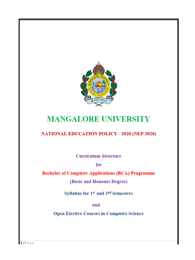 BCA Curriculum Structure Overview | PDF | Trigonometric Functions ...