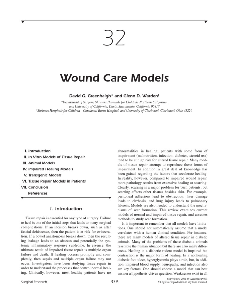 Tissue Repair Models and Scarring | PDF | Wound Healing | Angiogenesis