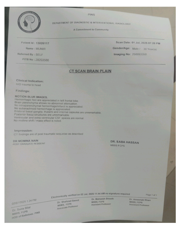 CT Report PDF | PDF