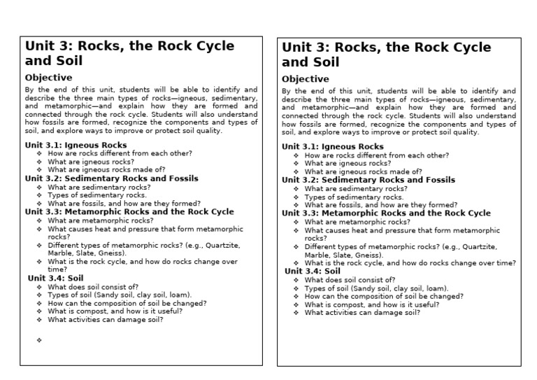 End of Unit Test: Rocks and Soil | PDF | Rock (Geology) | Geology