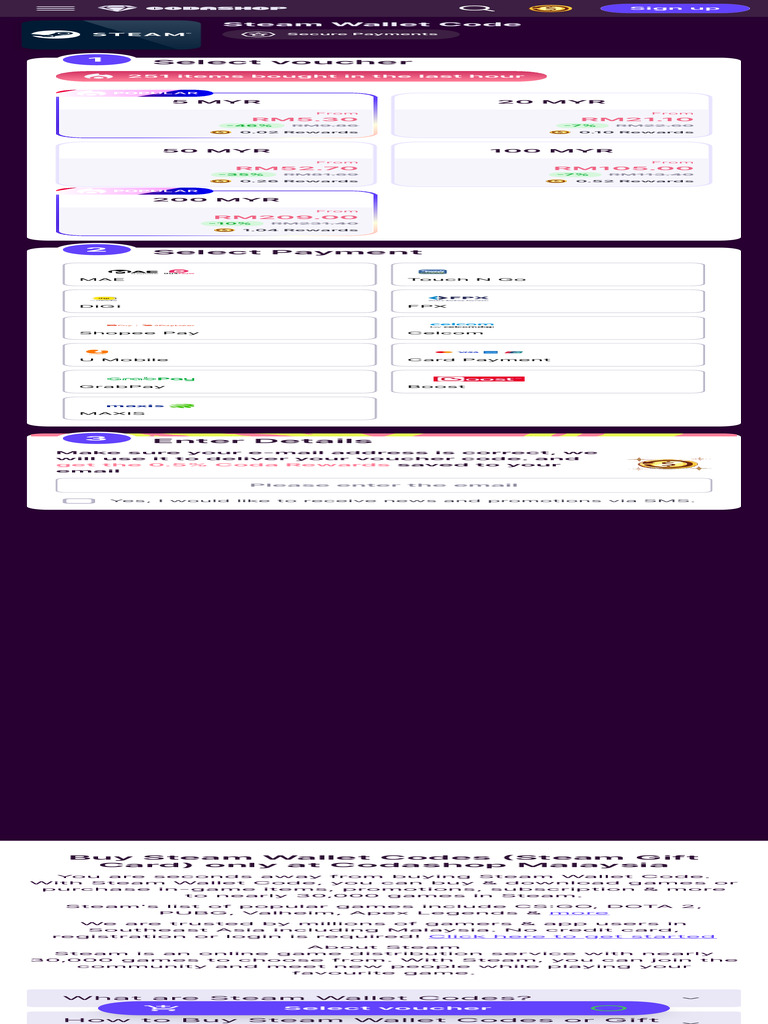 Steam Wallet Codes Steam Gift Card Codashop Malaysia | PDF | Online ...