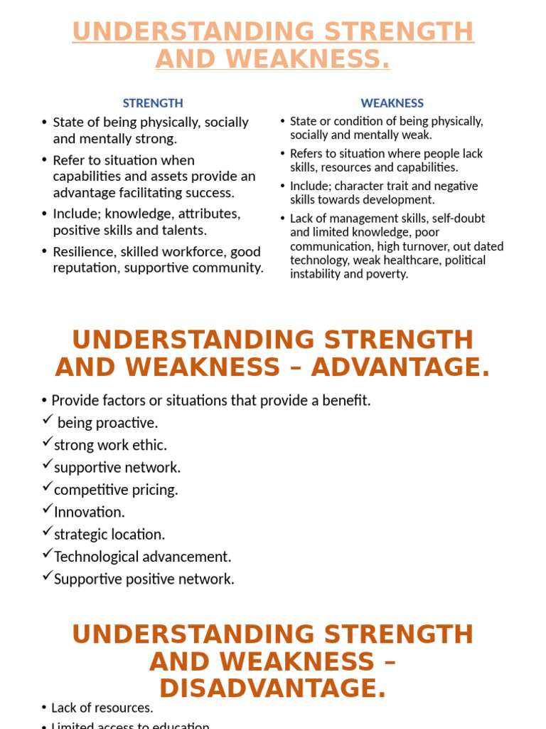 Understanding Weakness and Strenght | PDF | Poverty | Poverty ...